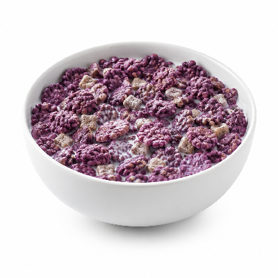 Sainsbury's Food Cupboard Breakfast Cereals Fruit Purple Berry Crisp Cereal with 100ml Ss Milk