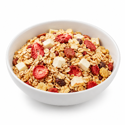 Sainsbury's Food Cupboard Breakfast Cereals Muesli Apple Rhubarb & Strawberry Crisp Taste the Difference