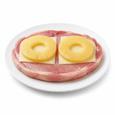 Sainsbury's Gammon Inspired to Cook Steaks with Cheese & Pineapple