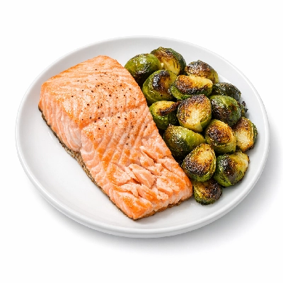 Salmon Dijon with Brussels Sprouts