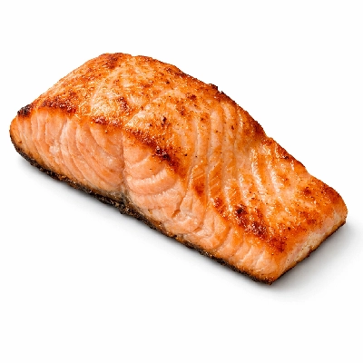 Salmon with Rice, Broccoli & Blue Cheese Salad