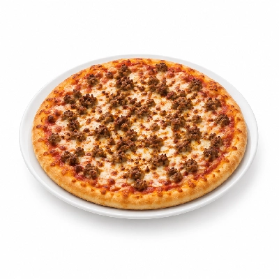 Samuel Mancino's Italian Eatery Beef Patty Crumbles Fully Cooked with 15% TVP 16 Inch Pizza