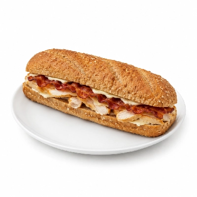 Samuel Mancino's Italian Eatery Grinders Chicken Bacon Club Half Whole Wheat No Mayo