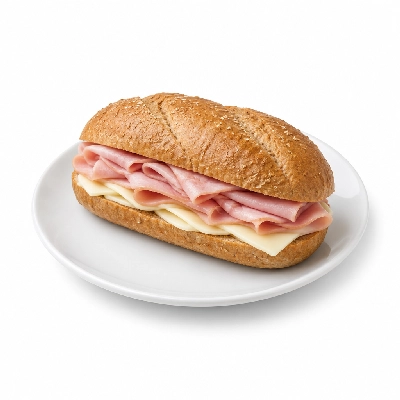 Samuel Mancino's Italian Eatery Grinders Ham & Cheese Half Whole Wheat No Mayo
