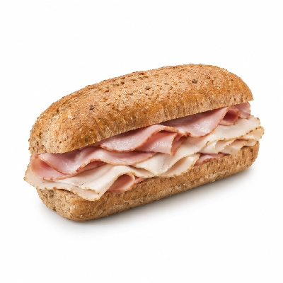 Samuel Mancino's Italian Eatery Grinders Ham & Turkey Quarter Whole Wheat No Mayo
