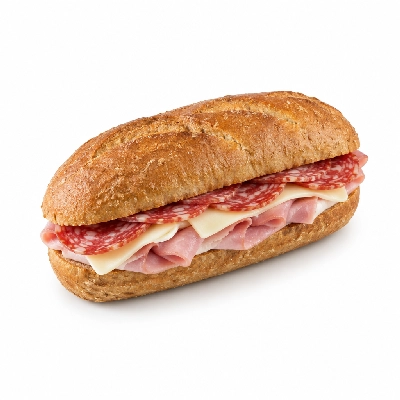 Samuel Mancino's Italian Eatery Grinders Ham Cheese & Salami Half Whole Wheat No Mayo