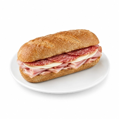 Samuel Mancino's Italian Eatery Grinders Ham Cheese & Salami Quarter Whole Wheat No Mayo