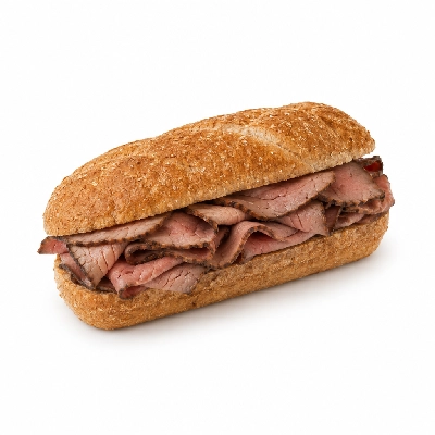 Samuel Mancino's Italian Eatery Grinders Roast Beef Half Whole Wheat No Mayo