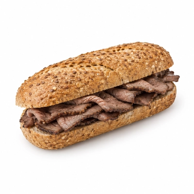 Samuel Mancino's Italian Eatery Grinders Roast Beef Quarter Whole Wheat No Mayo
