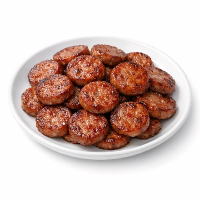 Cooked sausage medallions
