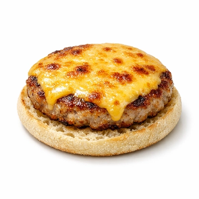 Sausage Patty with Cheese on English Muffin
