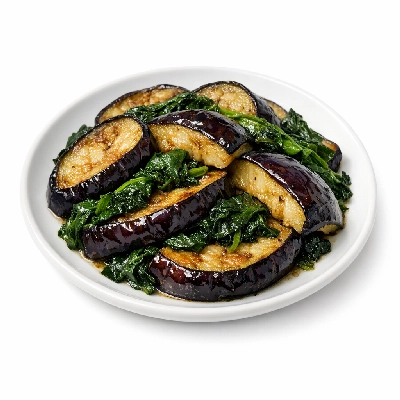 Sauteed Eggplant and Greens