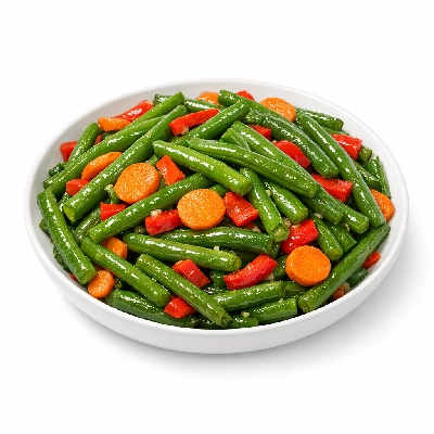 Sauteed green beans with vegetables