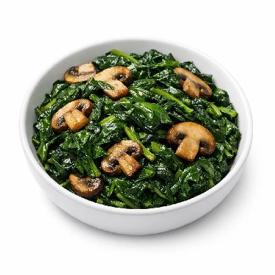 Sauteed greens with mushrooms