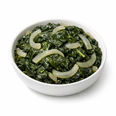 Sauteed greens with onions