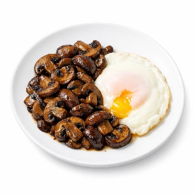 Sauteed mushrooms with egg