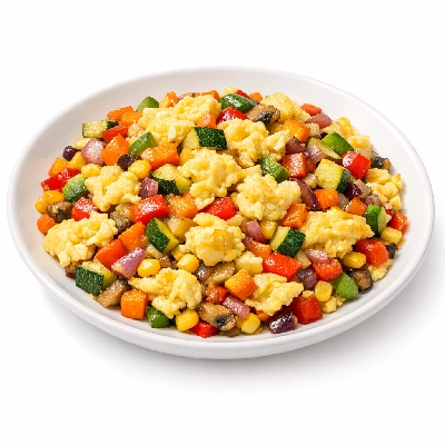 Sauteed vegetables with eggs