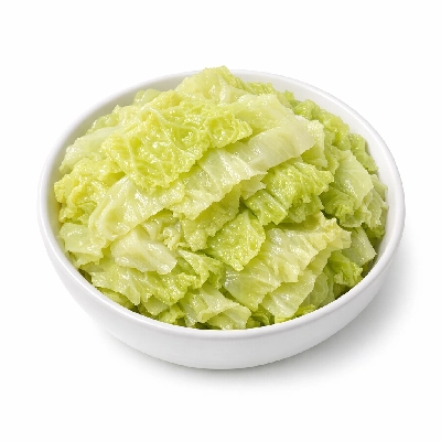 Savoy cabbage boiled with salt