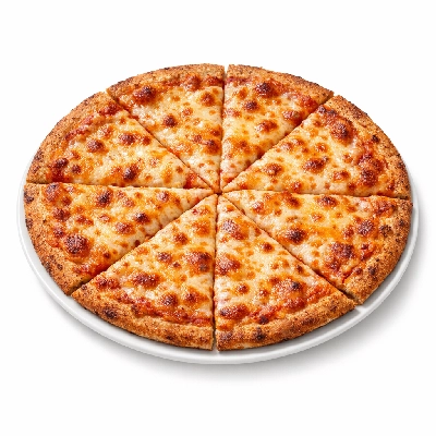 School lunch pizza, cheese topping, whole grain thin crust