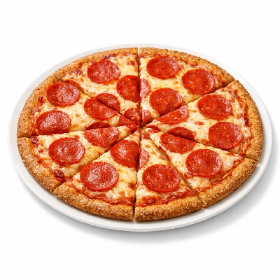 School lunch pizza pepperoni topping, whole grain thin crust