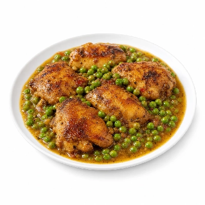 Scores Hot Chicken with Green Peas and Sauce