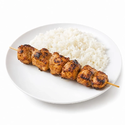 Scores Lunch Plus Texan Chicken Brochette Serving with Rice