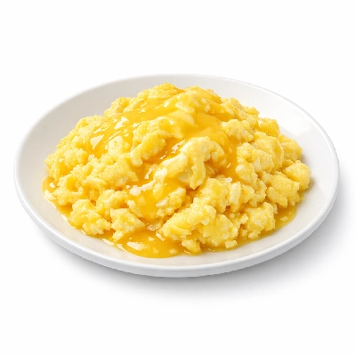 Scrambled eggs with sauce