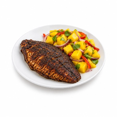 Seattle Sutton's Healthy Eating Blackened Tilapia with Fresh Mango Salad 1200 Calorie Plan