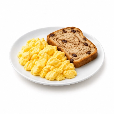Seattle Sutton's Healthy Eating Breakfast Country Scrambled Eggs with Cinnamon Raisin Bread