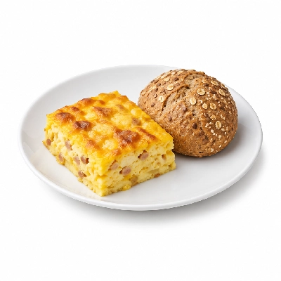 Seattle Sutton's Healthy Eating Breakfast Scramble Egg Casserole & Multi-Grain Roll