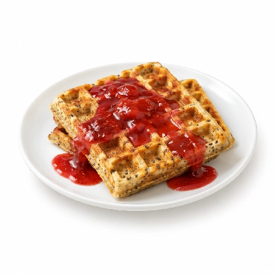 Seattle Sutton's Healthy Eating Chia Waffles with Strawberry Sauce 2000 Calorie Plan
