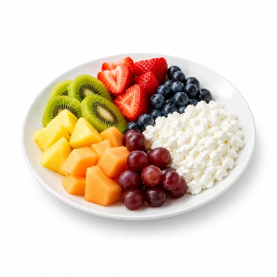 Seattle Sutton's Healthy Eating Fresh Fruit and Cottage Cheese Plate 1500 Calorie Plan