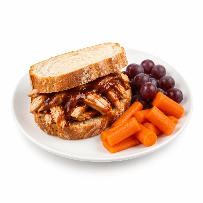 Seattle Sutton's Healthy Eating Lunch BBQ Turkey on Texas Crust with Carrots & Grapes