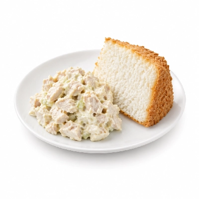 Seattle Sutton's Healthy Eating Lunch Chicken Salad with Angel Food Cake