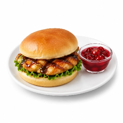 Seattle Sutton's Healthy Eating Lunch Teriyaki Chicken Breast Sandwich with Cherry Dessert