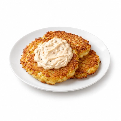 Seattle Sutton's Healthy Eating Potato Pancakes with Smoked Veggie Cream 1500 Calorie Plan
