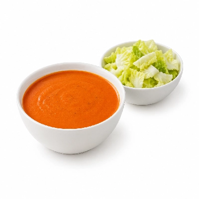 Seattle Sutton's Healthy Eating Red Pepper Bisque and Napa Salad Vegetarian Plan