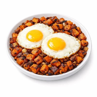 Sheet Pan Sweet Potato Hash with Eggs