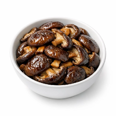Shiitake mushrooms cooked with salt