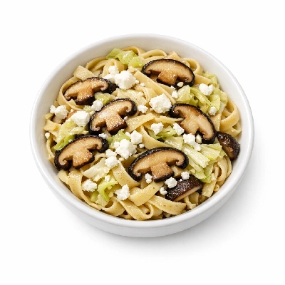Shiitake Mushrooms & Goat Cheese with Cabbage Pasta