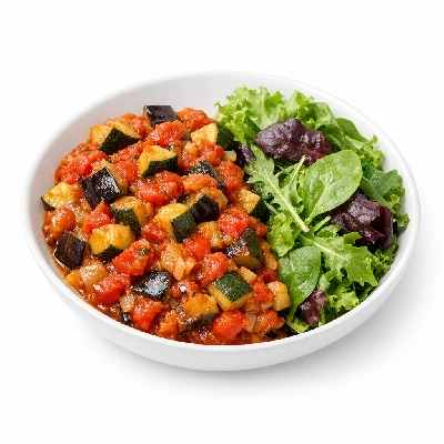 Simple Ratatouille with Tossed Salad