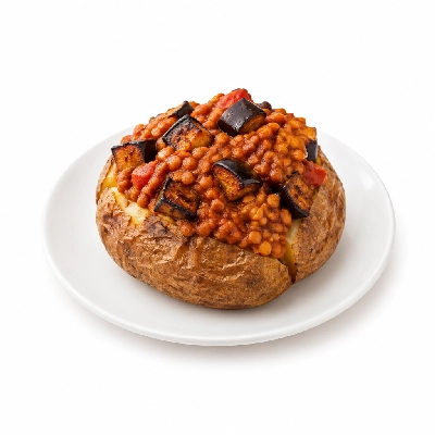 Sizzling Pubs Burnt Aubergine & Red Lentil Chilli Jacket Potato