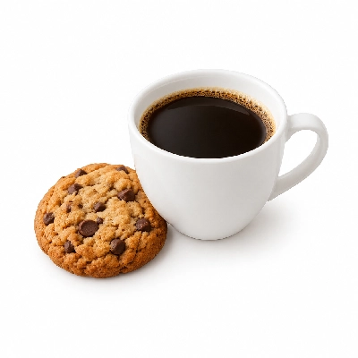 Sizzling Pubs Tea Filter Coffee and Chocolate Chip Cookie