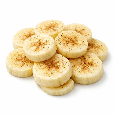 Sliced bananas with cinnamon