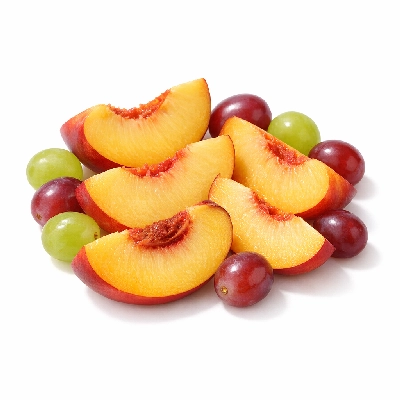 Sliced Nectarines and Grapes
