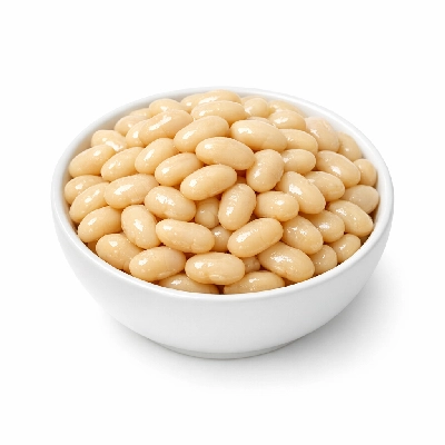 Small white beans boiled with salt