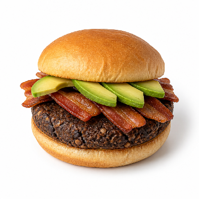 Smashburger Bacon Avocado Club Black Bean Burger