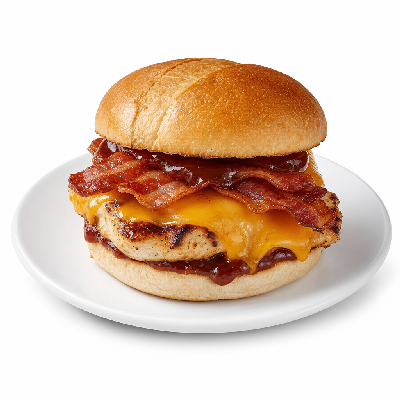 Smashburger BBQ Bacon Cheddar Grilled Chicken Burger