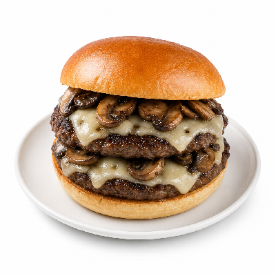 Smashburger Double Truffle Mushroom Swiss Burger
