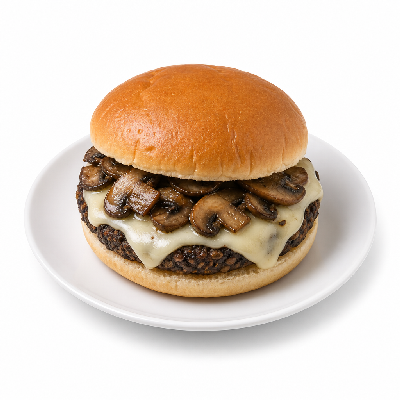 Smashburger Truffle Mushroom Swiss Black Bean Burger